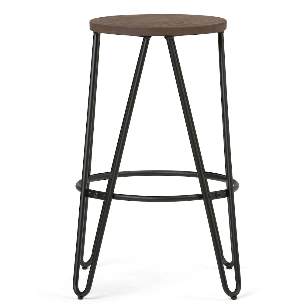 26 Inch Metal Counter Height Stool With Wood Seat (Set Of 2). Picture 4