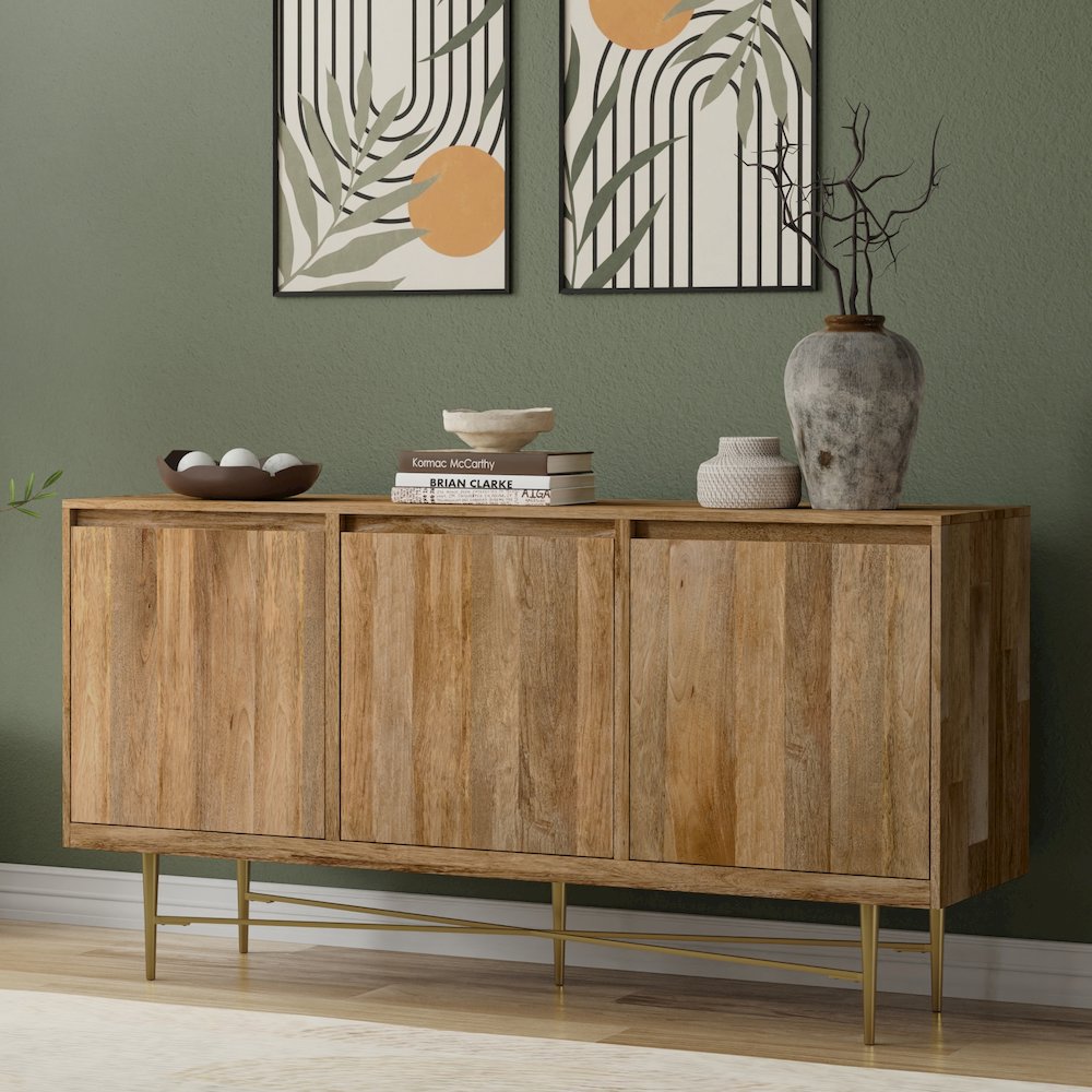 Fallon SOLID MANGO WOOD Sideboard Buffet in Natural. Picture 2