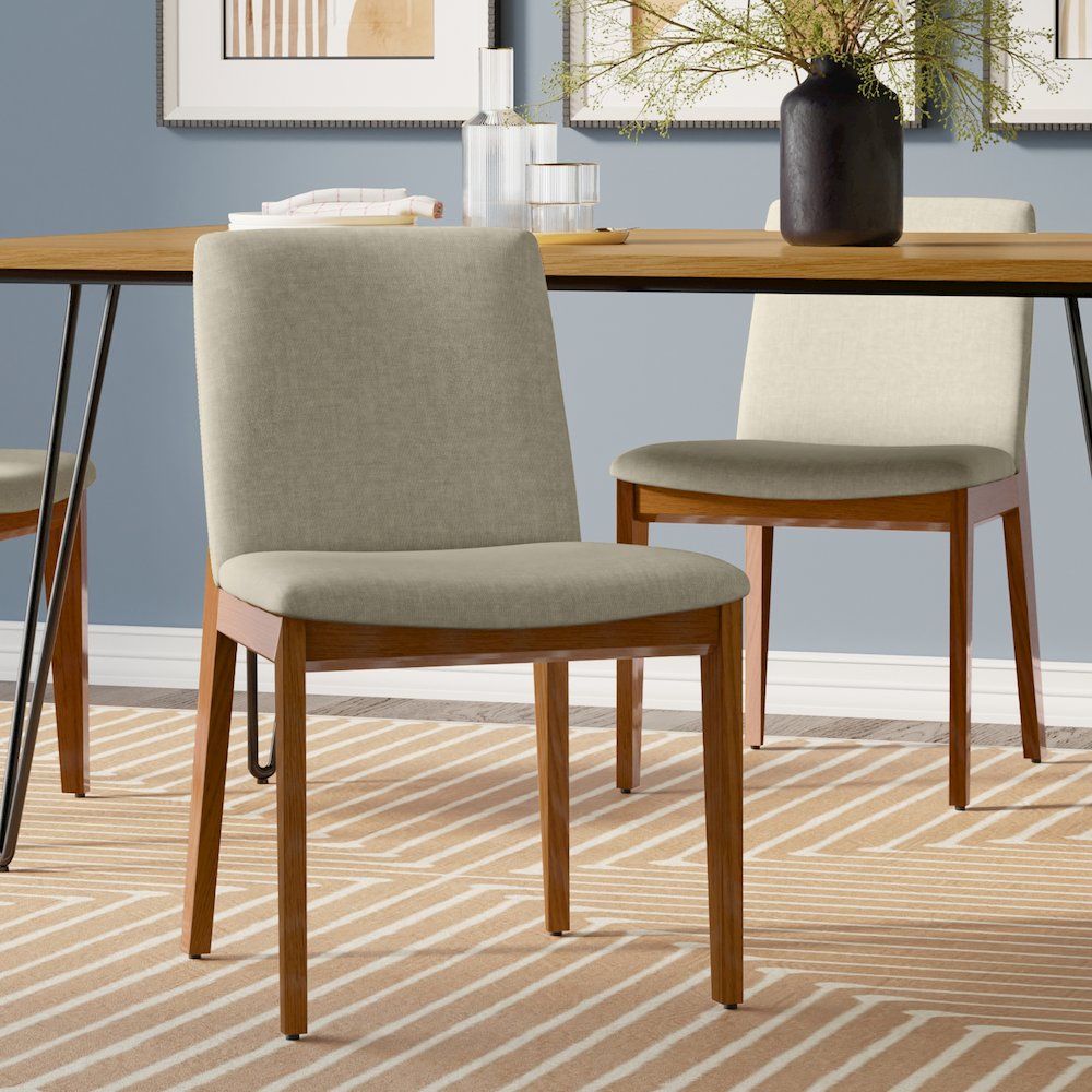 Selena Dining Chair (Set of 2) in Natural Linen Look Fabric. Picture 2