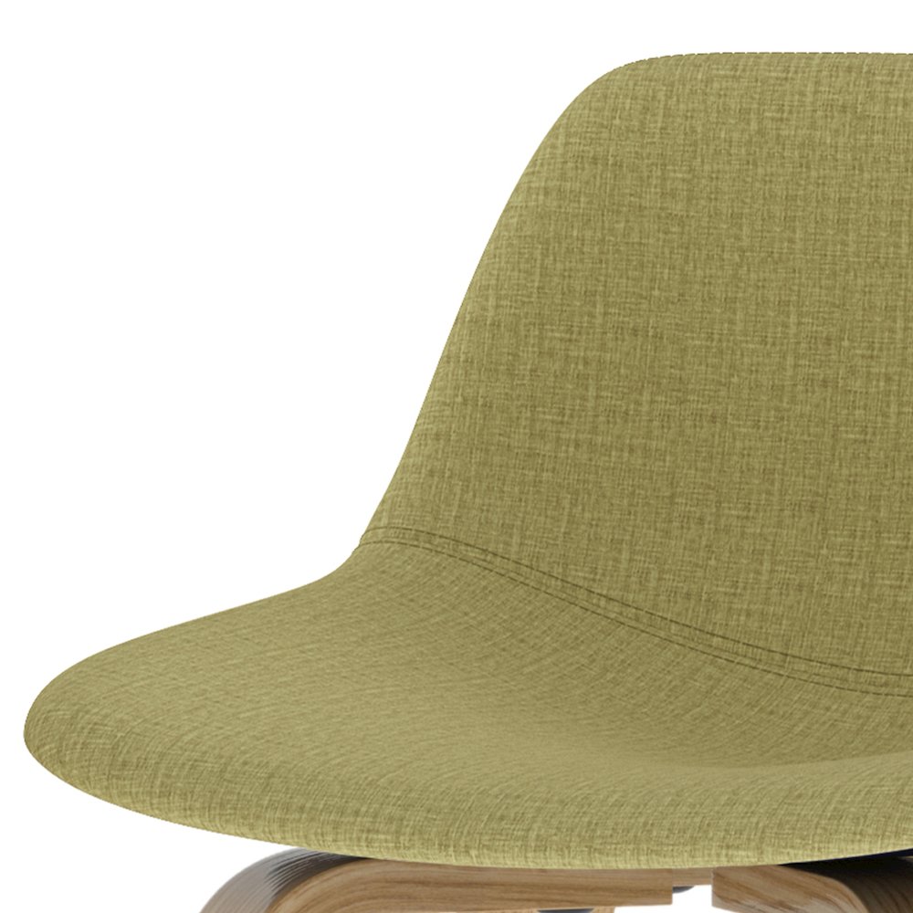 Counter Height Stool (Set Of 2) With Light Wood In Acid Green Linen Look Fabric. Picture 2