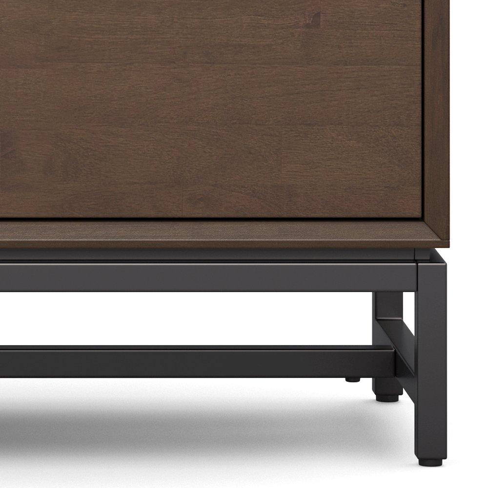72 Inch Low Tv Stand In Walnut Brown For Tvs Up To 80 Inches. Picture 4