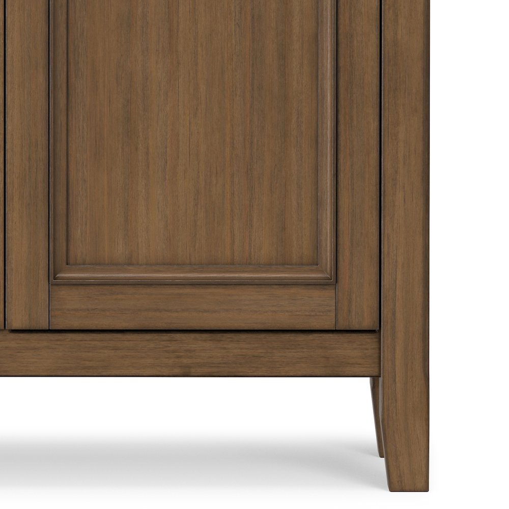 36 inch Wide Solid Wood Entryway Storage Cabinet in Rustic Natural Aged Brown. Picture 3