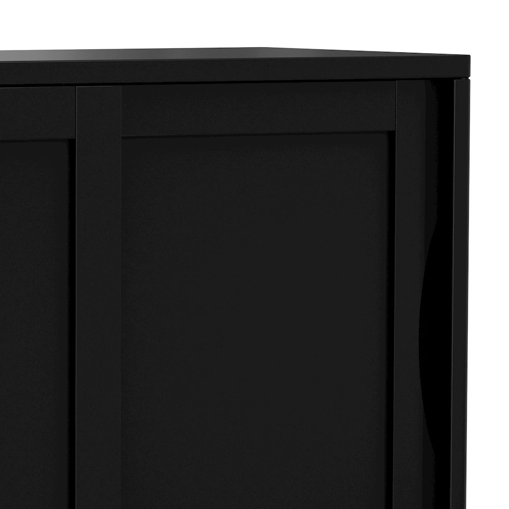 30 inch Wide Solid Hardwood Mid-Century Modern Low Storage Cabinet in Black. Picture 2