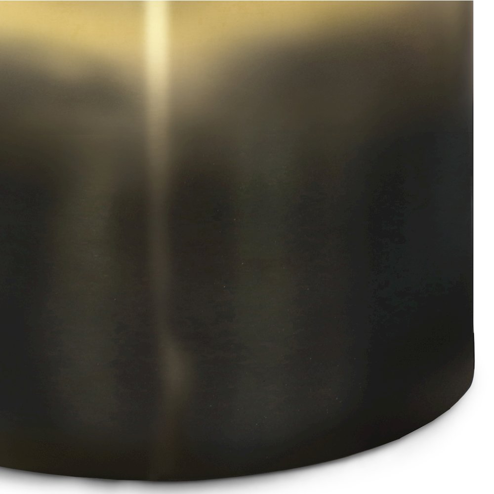 Curtis Metal Cylinder Accent Table In Ombre Black/ Gold. Picture 4