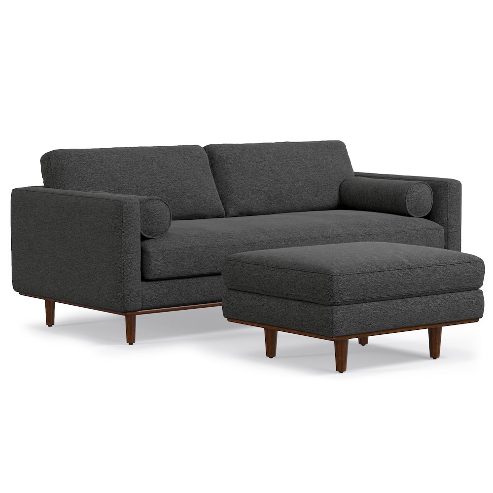 Morrison 89-Inch Sofa And Ottoman Set In Woven-Blend Fabric. Picture 1
