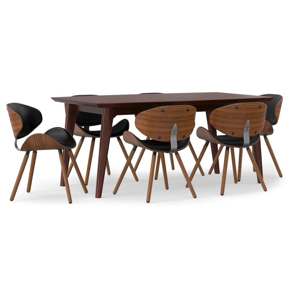 Marana / Draper Solid Hardwood 7 Piece Dining Set In Black. Picture 2