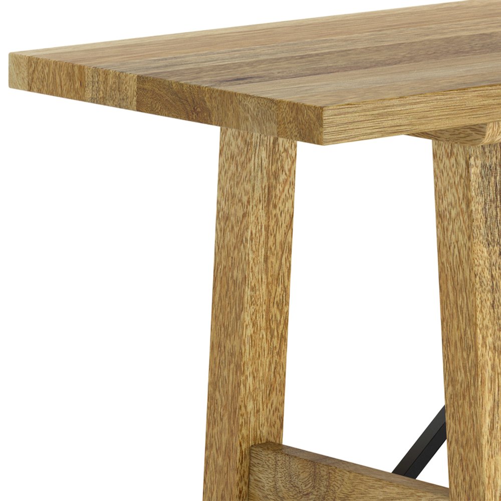 Harvey Solid Mango Wood Bench In Natural. Picture 2