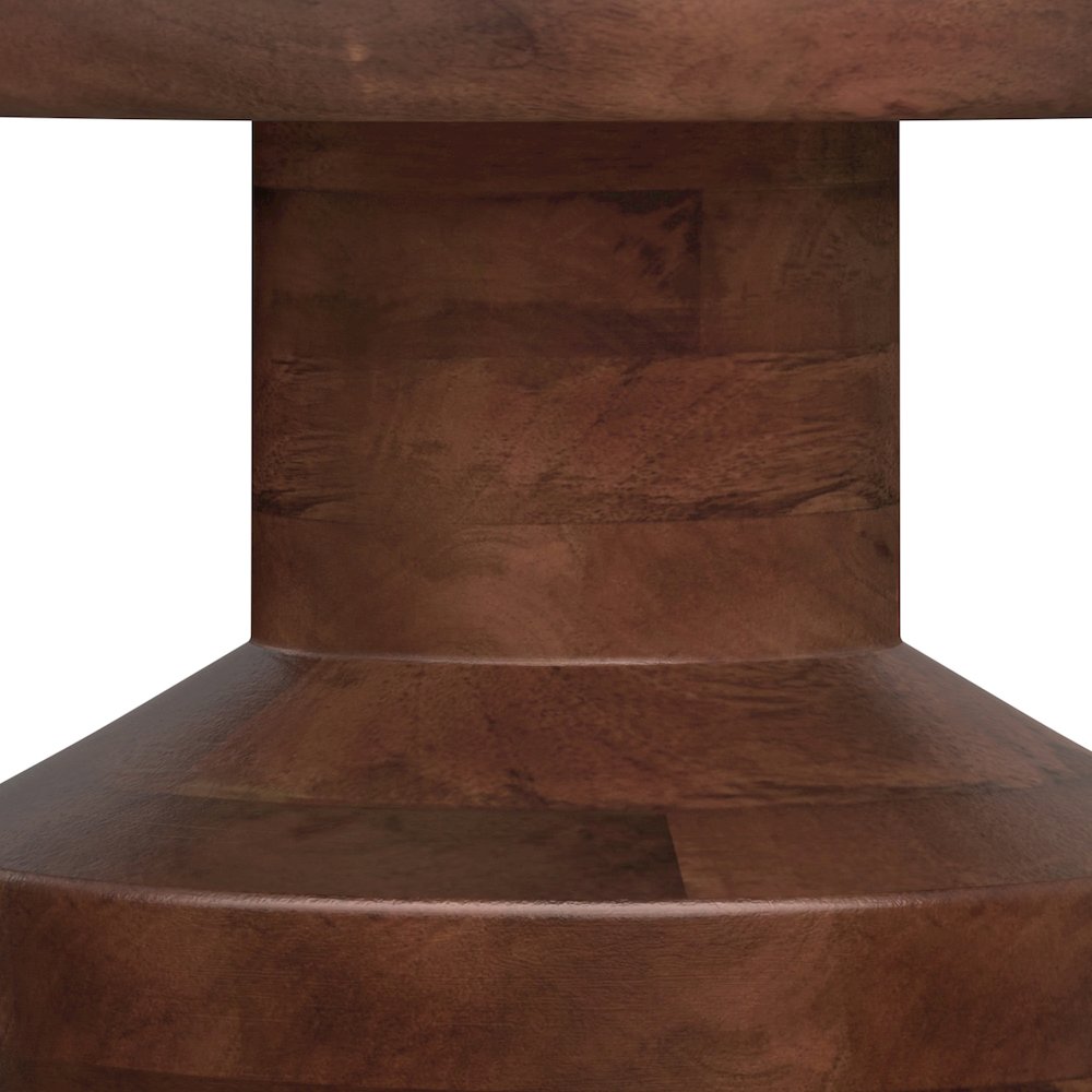 Haynes 16 inch Wide Solid Mango Boho Accent Table in Dark Brown, Assembled. Picture 5