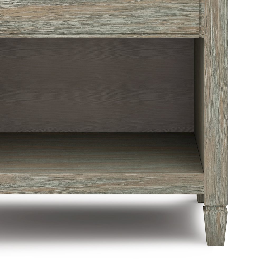 Solid Wood 24 Inch Wide Traditional Bedside Nightstand Table In Distressed Grey. Picture 2