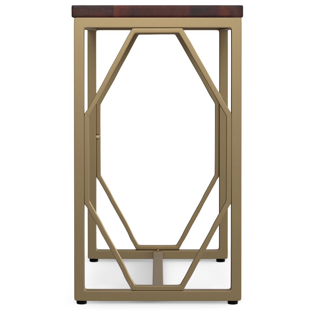 Selma Metal And Wood Accent Table In Cognac. Picture 3