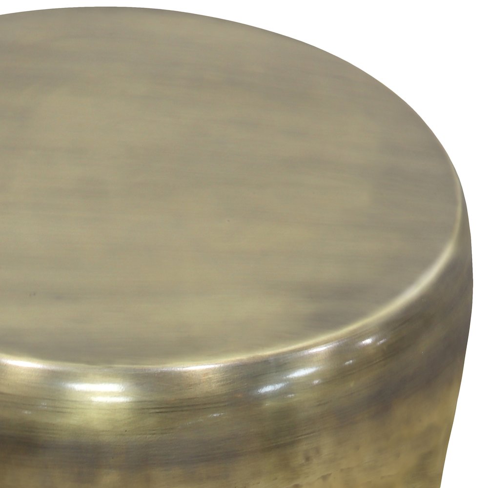 Garvy Metal Side Table In Antique Gold. Picture 3