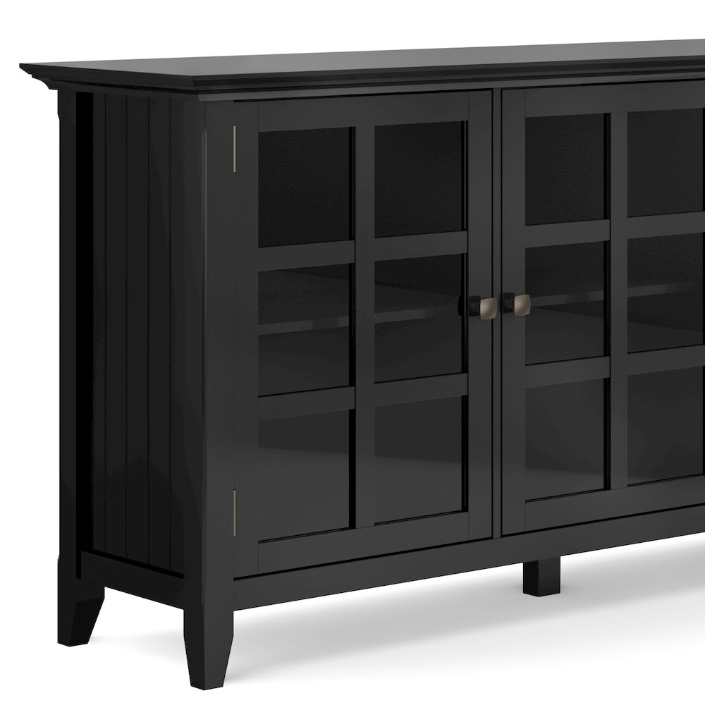 Acadian Solid Wood Wide Storage Cabinet In Black. Picture 2