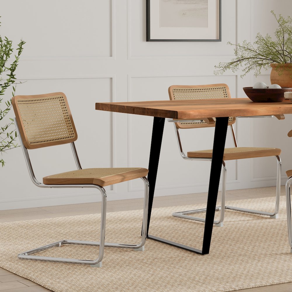 Madalyn Dining Chair (Set of 2) in Natural Rattan. Picture 2