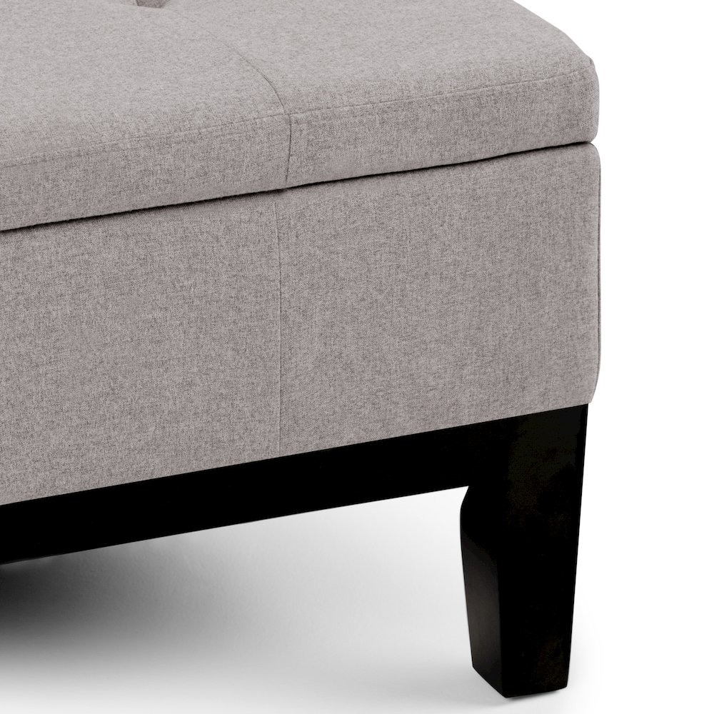 Dover Square Coffee Table Storage Ottoman In Cloud Grey Linen Look Fabric. Picture 4