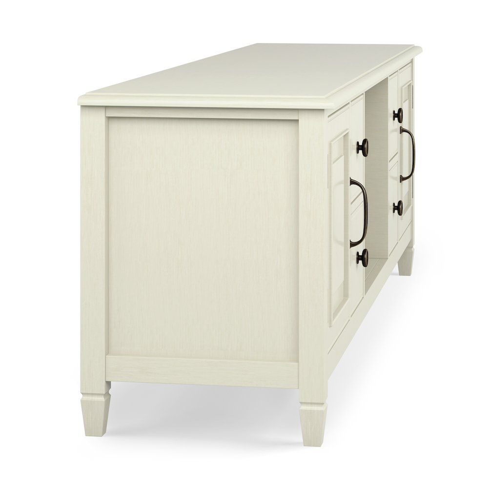 72 Inch Wide Tv Stand In Antique White For Tvs Up To 80 Inches. Picture 3