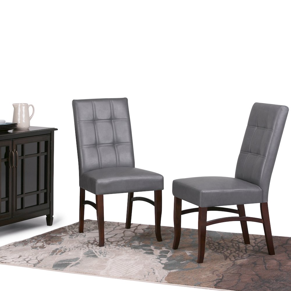 Ezra Solid Hardwood Deluxe Dining Chair (Set Of 2) In Stone Grey. Picture 5