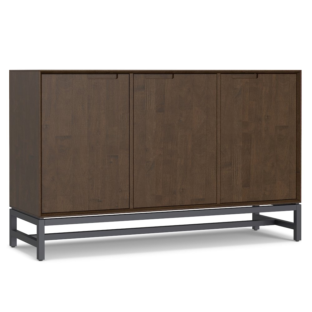 Banting Solid Hardwood 3 Door Sideboard Buffet In Walnut Brown. Picture 1