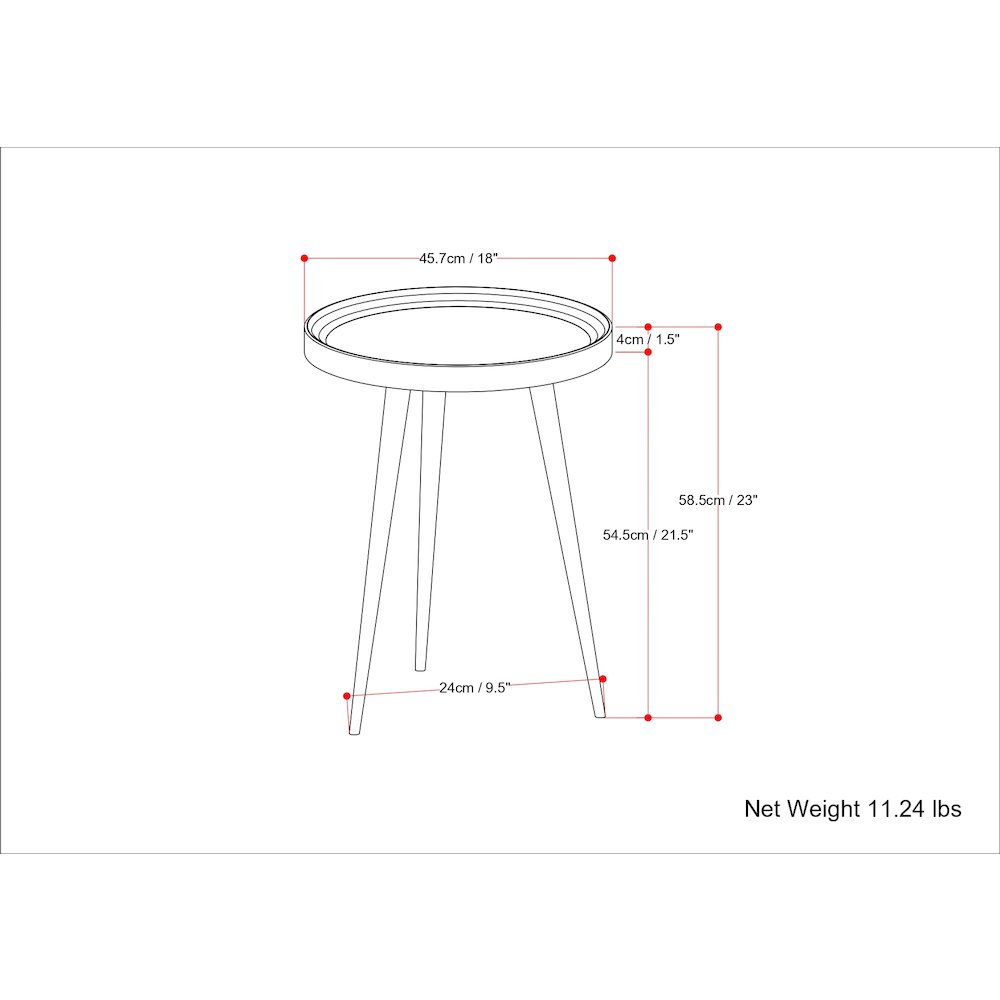 Clairmont Solid Acacia Wood Round Side Table In Cognac. Picture 6