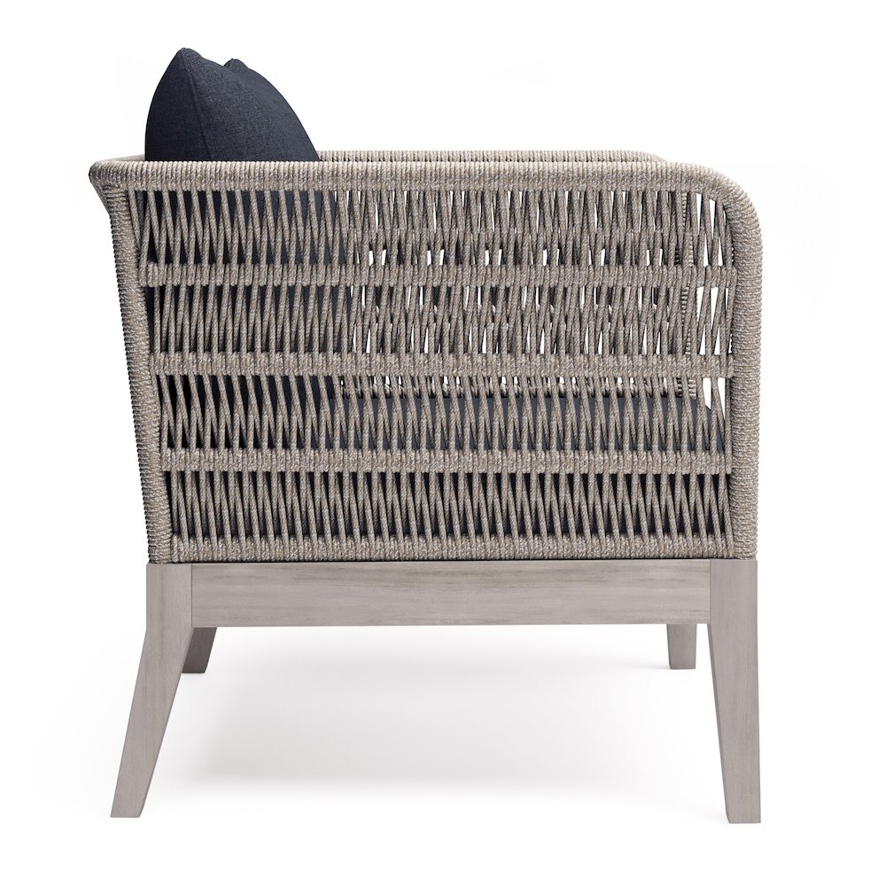 Santiago SOLID ACACIA WOOD Outdoor Conversation Chair in Slate Grey. Picture 3