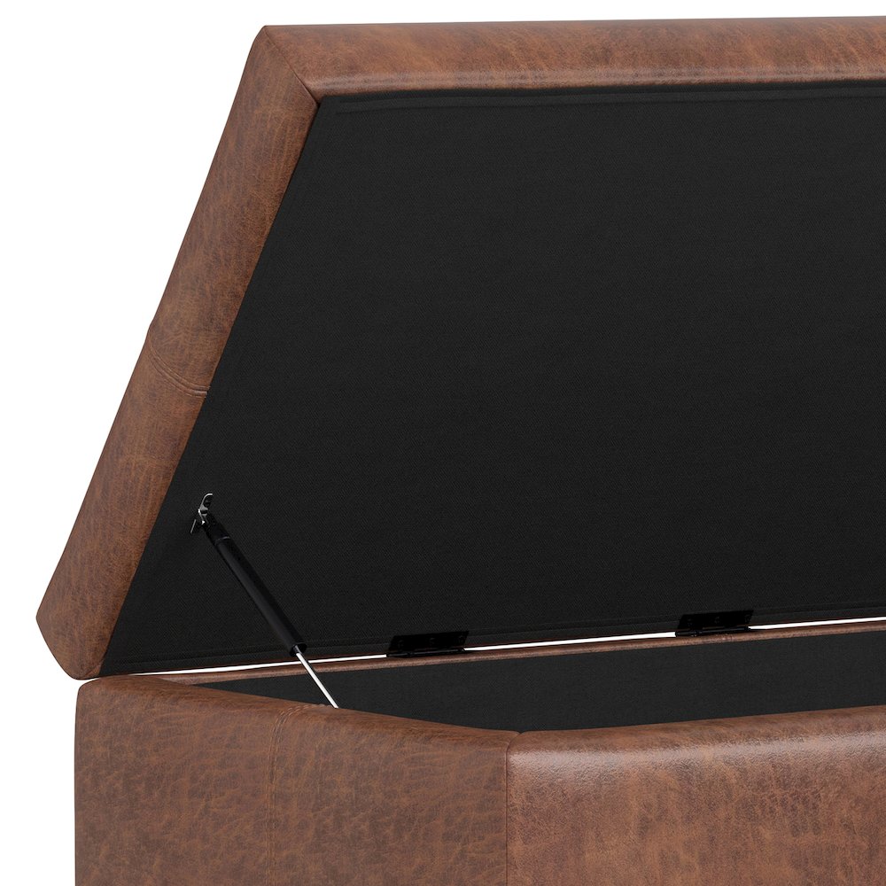 48 inch Wide Contemporary Rectangle Rectangular Storage Ottoman. Picture 5