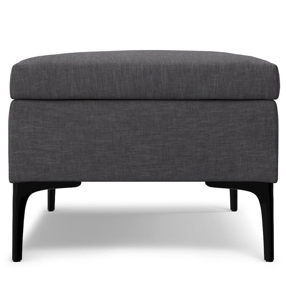 Large Coffee Table Storage Ottoman with Lift up Lid in Slate Grey Polyester. Picture 3