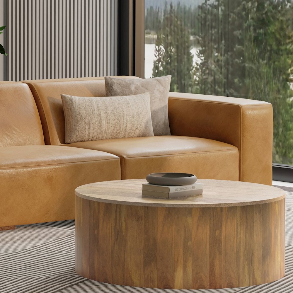 Rex Right-Arm Sofa Module In Genuine Leather. Picture 5