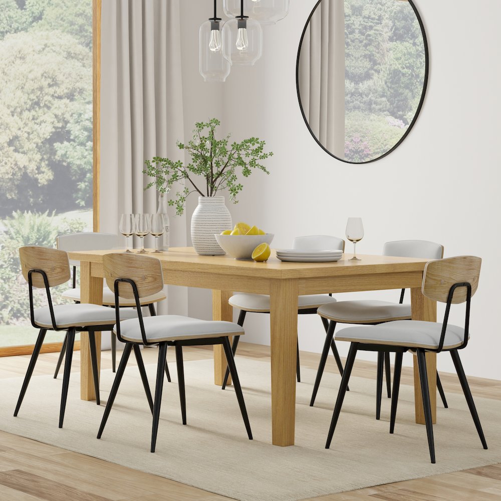 Mavis Dining Chair ( Set Of 2 ) In White Vegan Faux Leather. Picture 5
