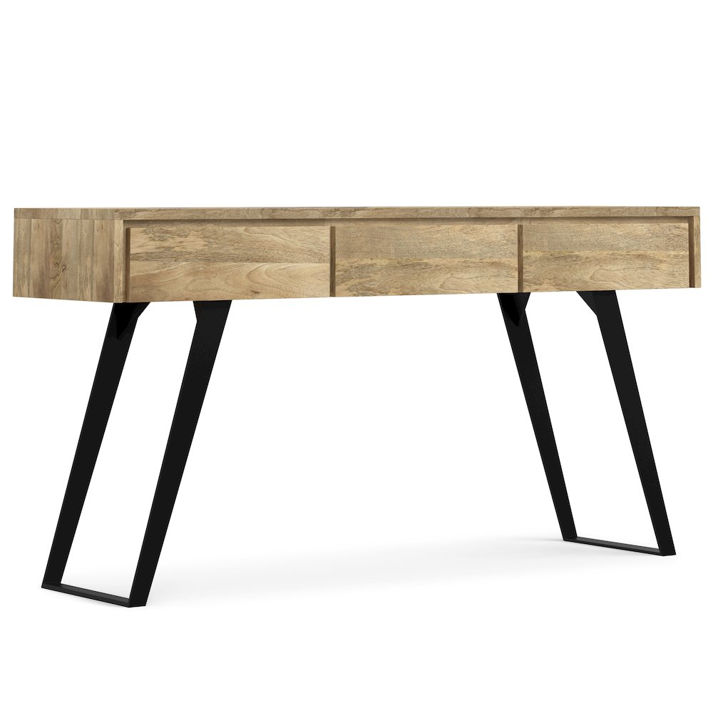 Lowry Solid Mango Wood Console Sofa Table In Natural. Picture 1