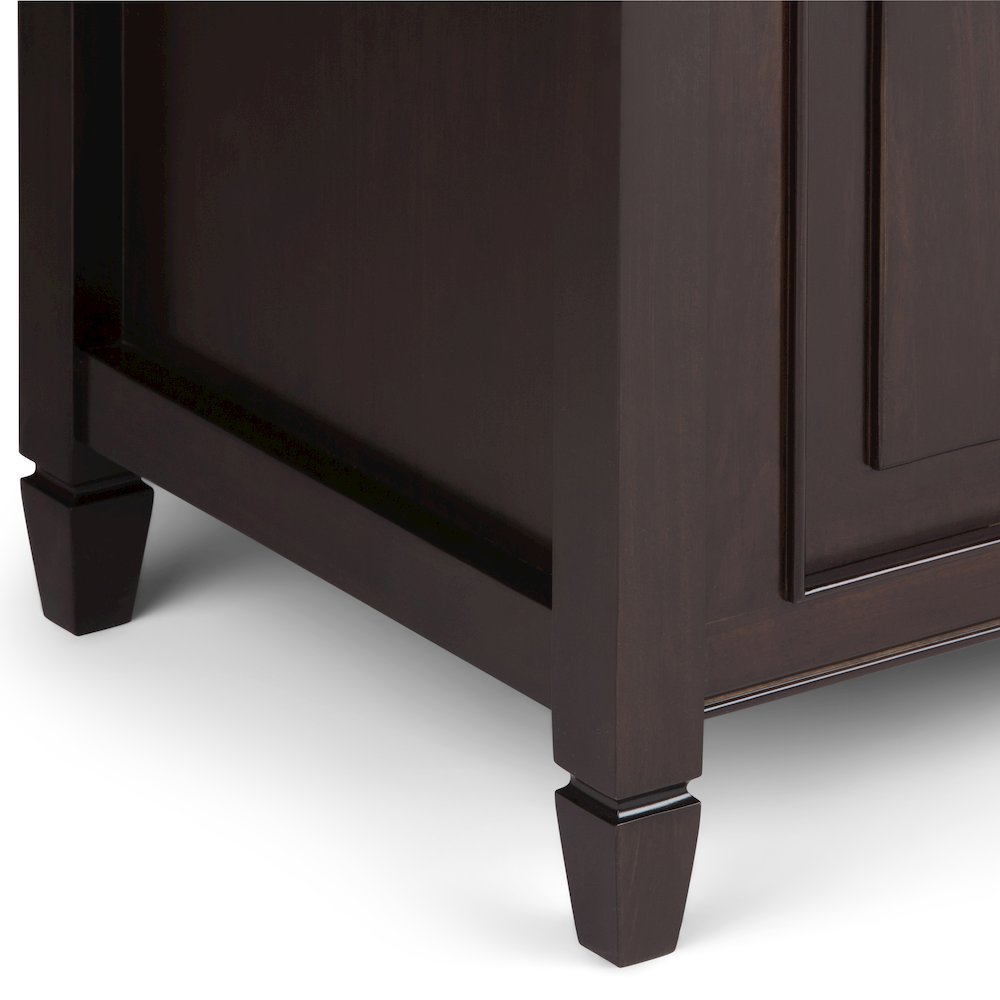 Connaught Solid Wood Storage Bench Trunk In Dark Chestnut Brown. Picture 4