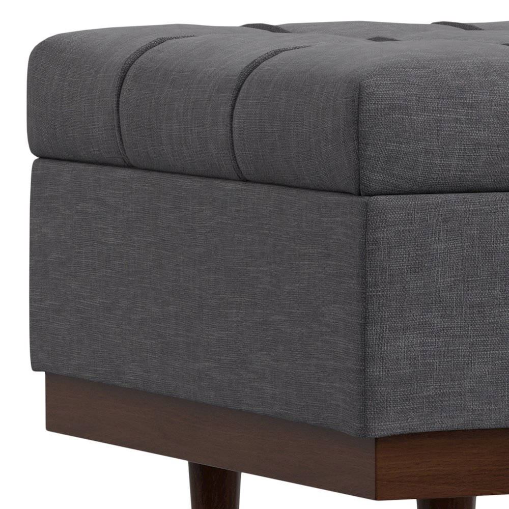 Mariah Coffee Table Storage Ottoman in Slate Grey  Polyester Linen. Picture 8