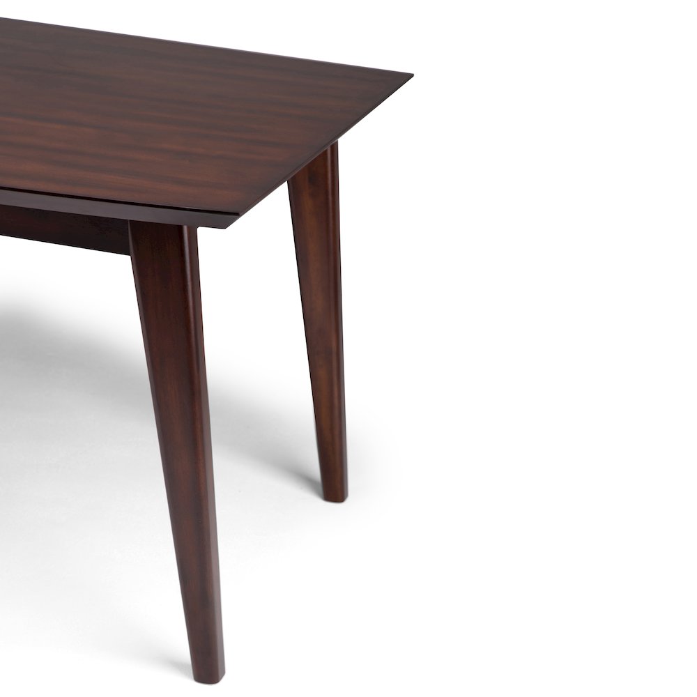 Draper Solid Hardwood Mid Century Rectangle Dining Table In Java Brown. Picture 2