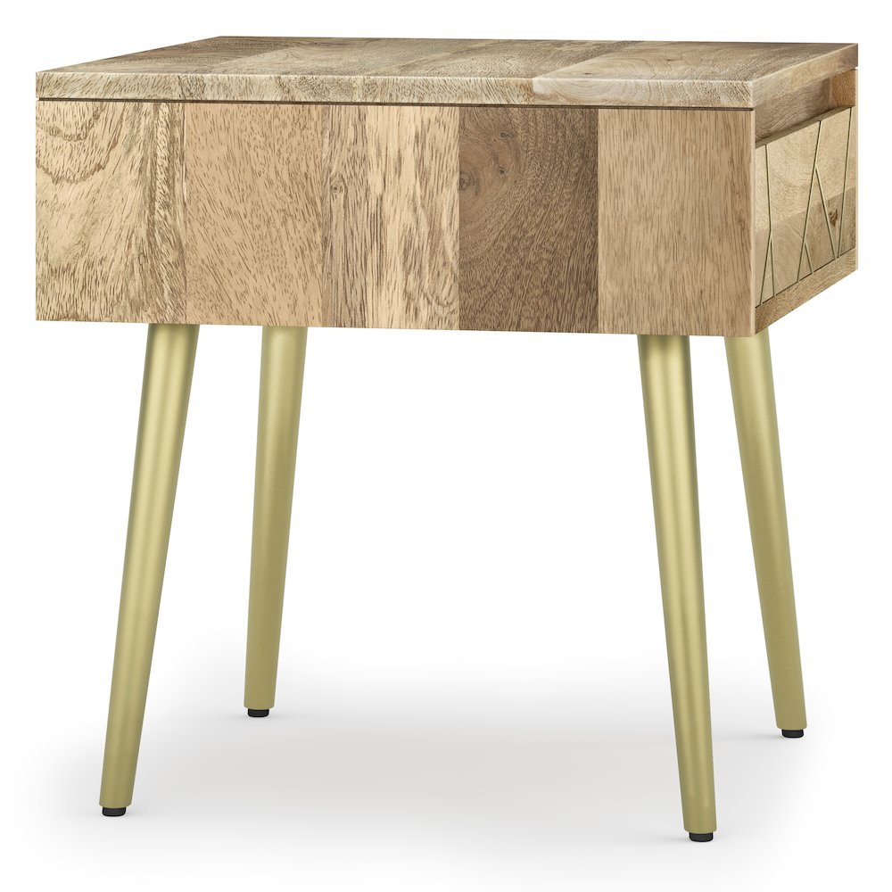 Jager Solid Mango Wood Side Table In Natural. Picture 3