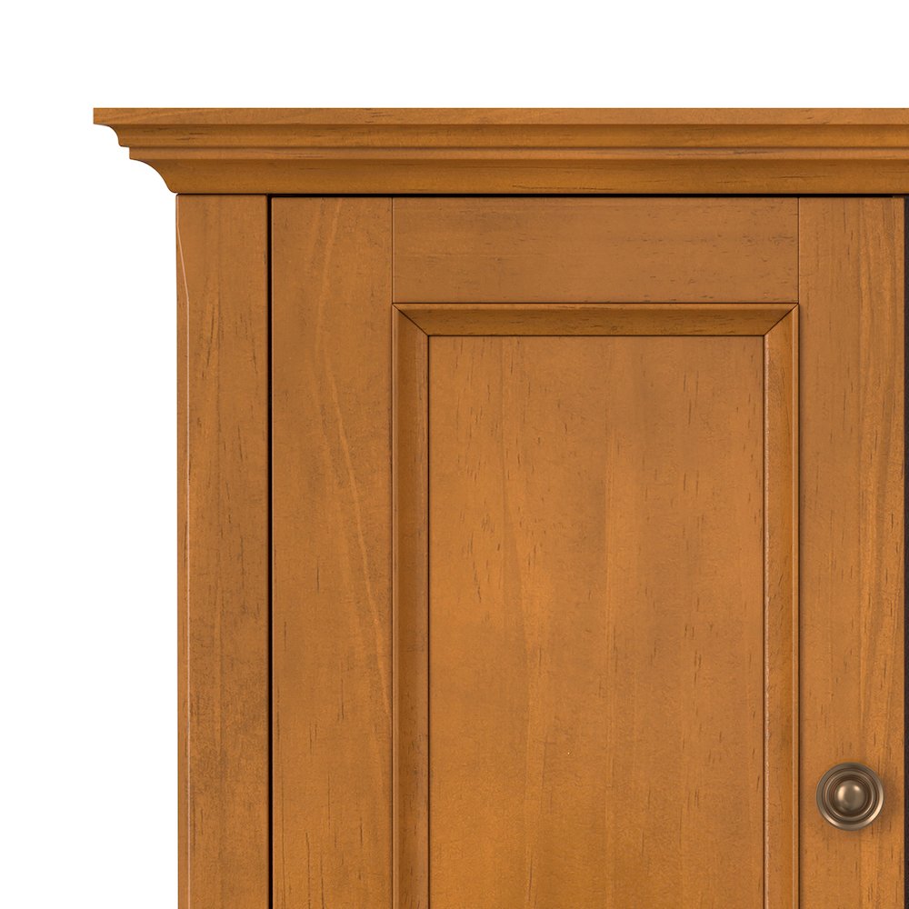 32 inch Wide Solid Wood Transitional Low Storage Cabinet in Light Golden Brown. Picture 5