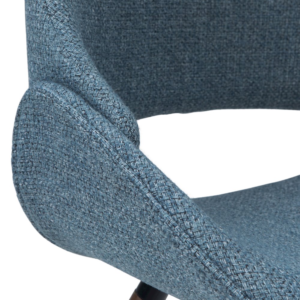 Malden Bentwood Dining Chair In Denim Blue Woven Fabric. Picture 4