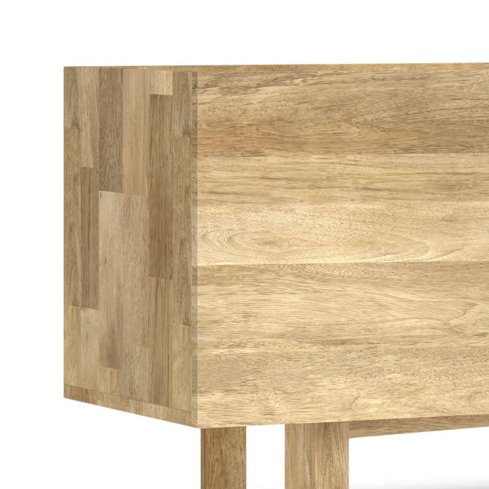 Harrow Solid Mango Wood Tv Media Stand In Natural For Tvs Up To 65 Inches. Picture 2