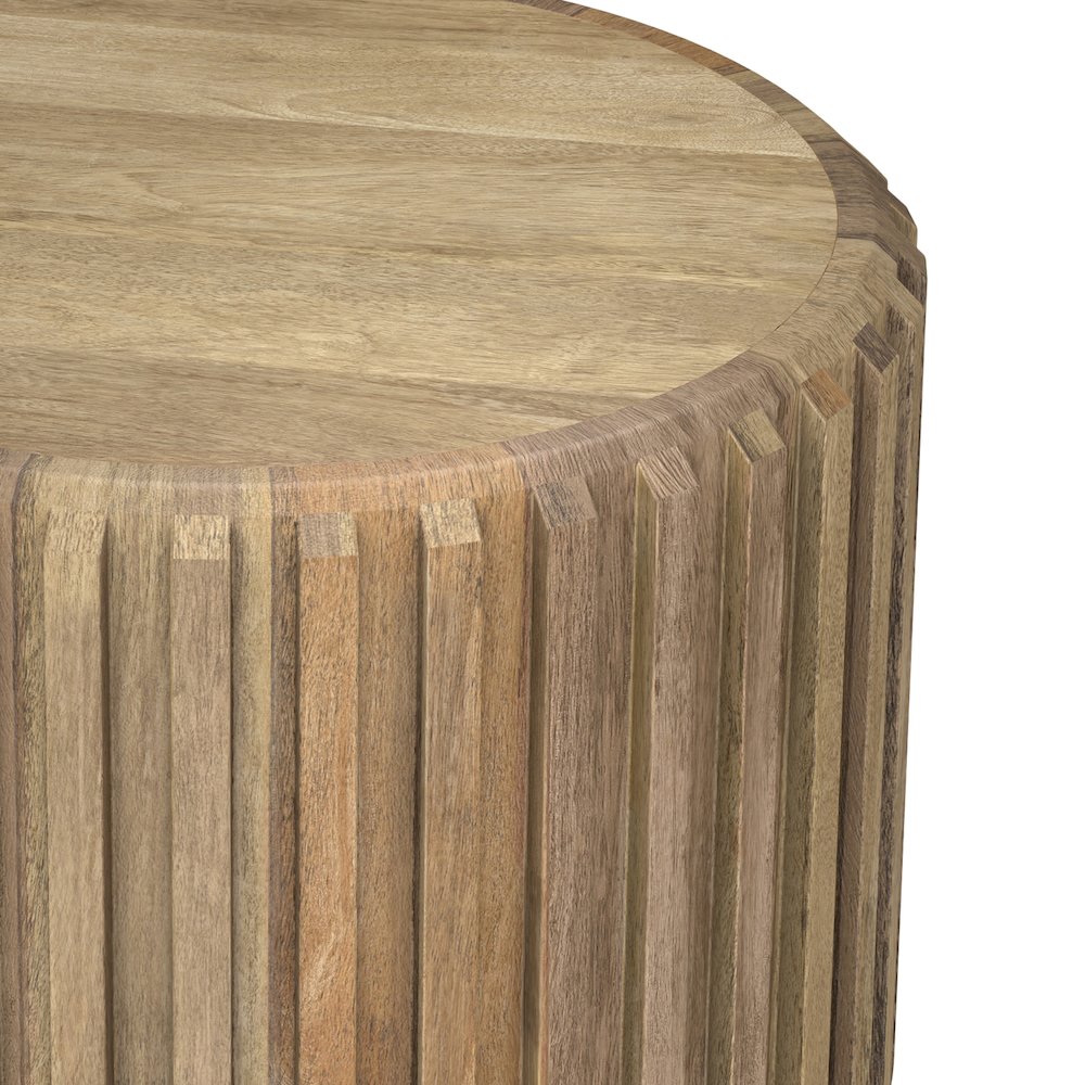 Lyall 16 inch Wide Solid Mango Contemporary End Table in Natural, Assembled. Picture 5