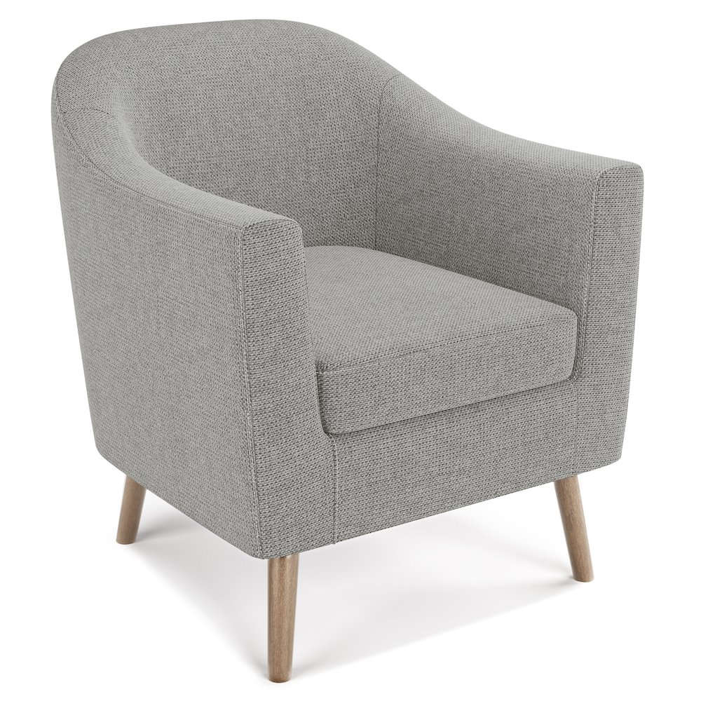 Thorne Accent Chair In Classic Grey Linen Look Fabric. Picture 1