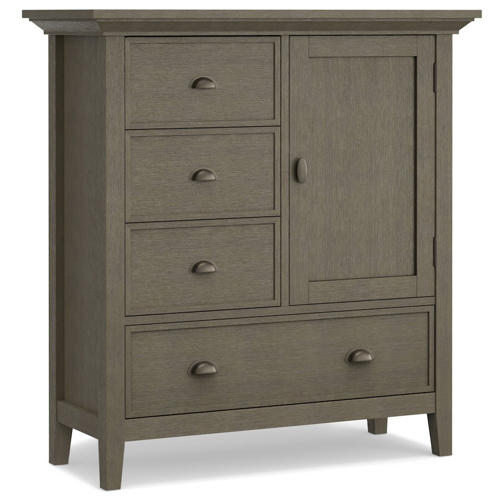 Redmond Solid Wood Medium Storage Cabinet In Farmhouse Grey. Picture 1