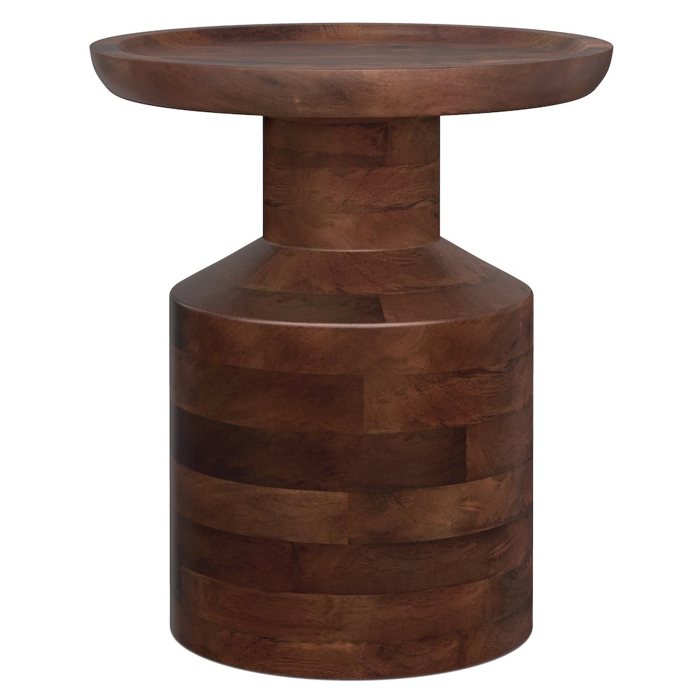 Haynes 16 inch Wide Solid Mango Boho Accent Table in Dark Brown, Assembled. Picture 2