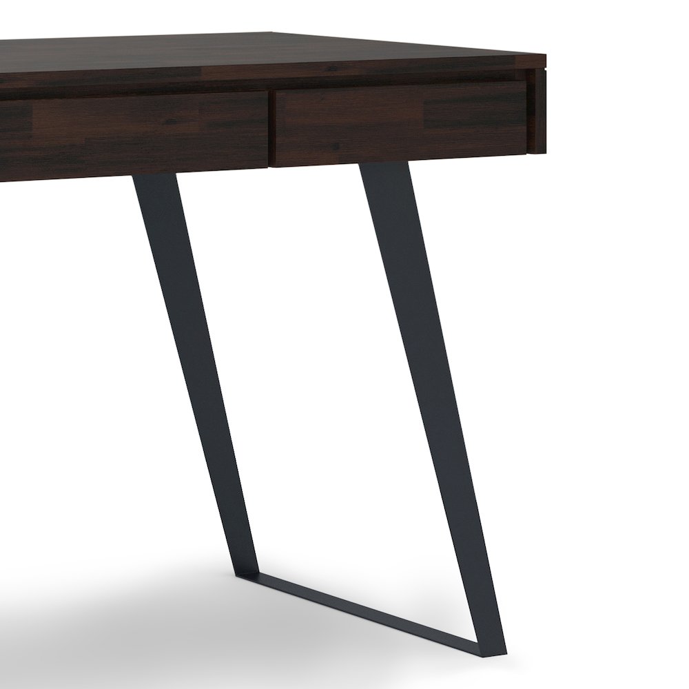 Lowry Solid Acacia Wood Desk In Distressed Hickory Brown. Picture 2