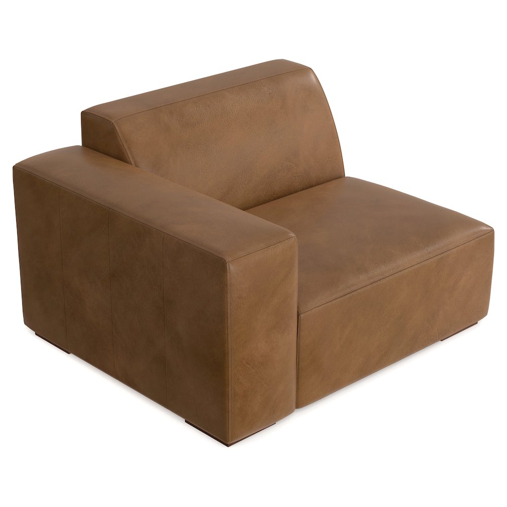 Rex Left-Arm Sofa Module In Genuine Leather. Picture 3