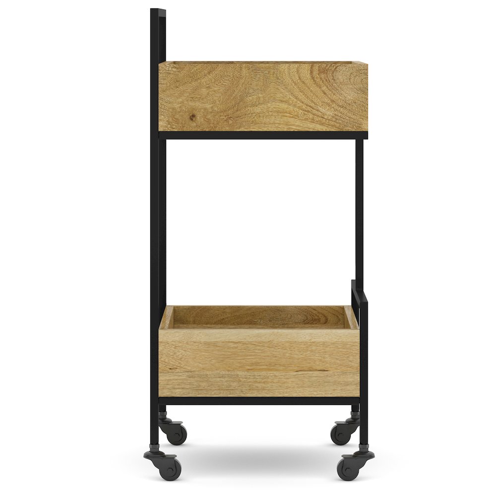 Hobbs Solid Mango Wood 16 Inch Bar Cart In Natural. Picture 4