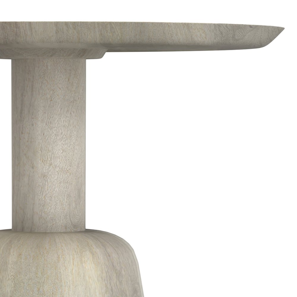 18 inch Wide Round Contemporary Side Table in White Wash. Picture 6