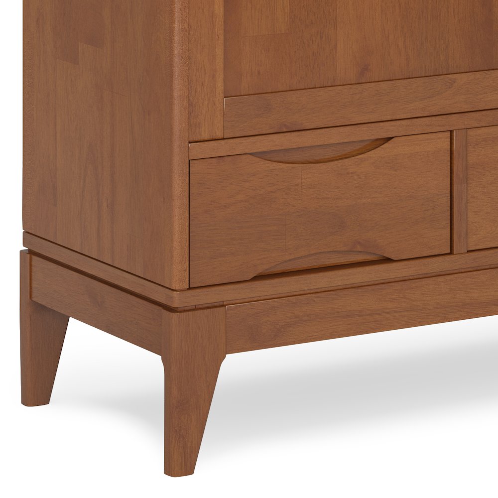 Harper Solid Wood 48 Inch Storage Cabinet In Teak Brown (Set Of 2). Picture 4