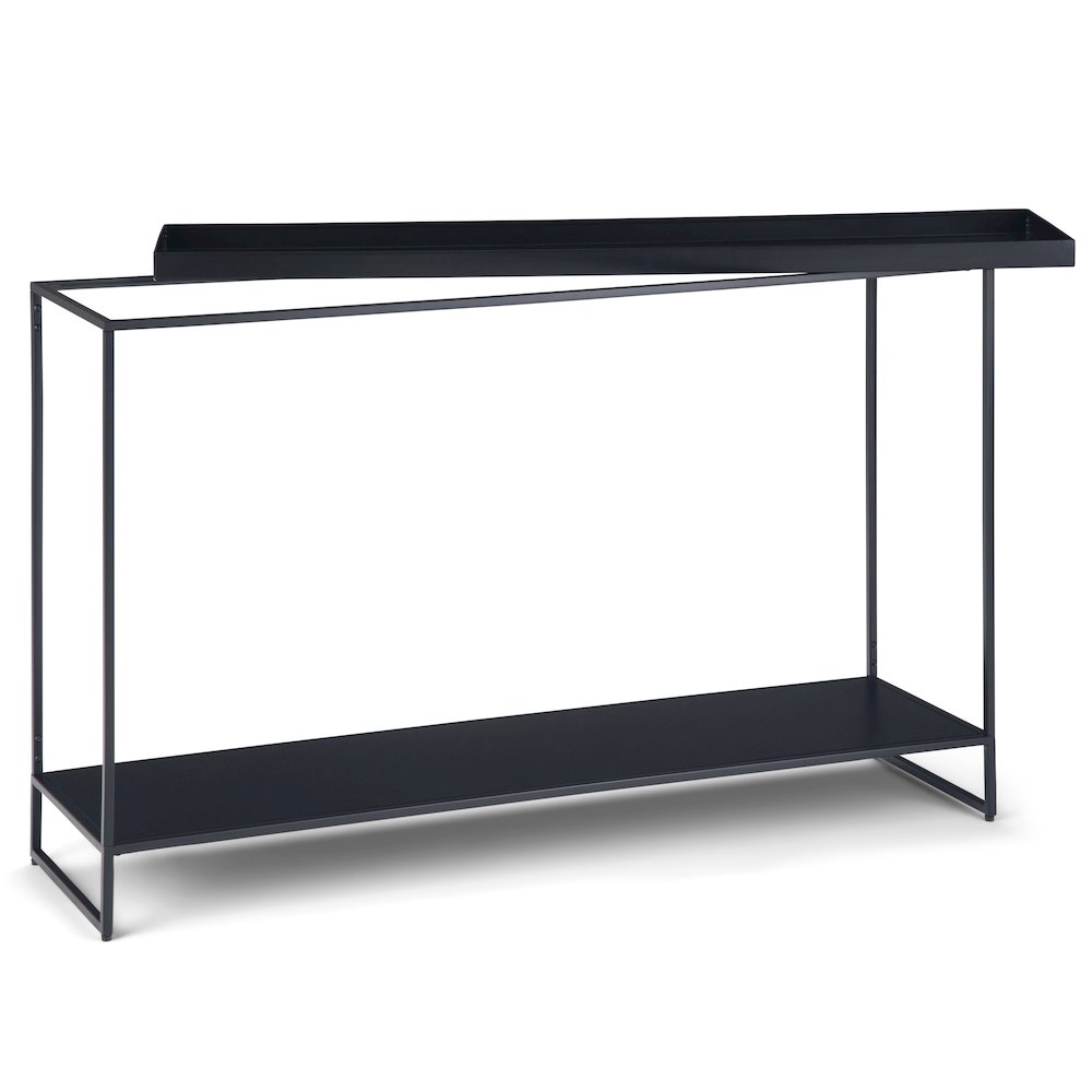 Garner Tray Top Console Table in Black. Picture 3