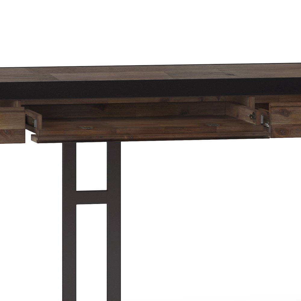 Erina Solid Acacia Wood Large Desk In Rustic Natural Aged Brown. Picture 4