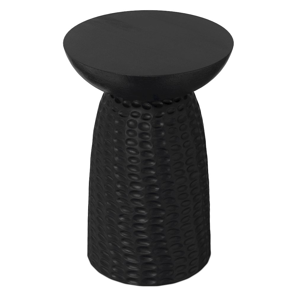 Boyd 16 inch Wide Solid Mango Contemporary Tall Accent Table in Black. Picture 3