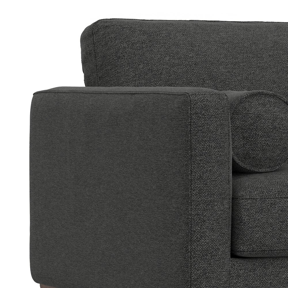 Morrison 42 inch Wide Mid-Century Modern Arm Chair in Charcoal Grey. Picture 2