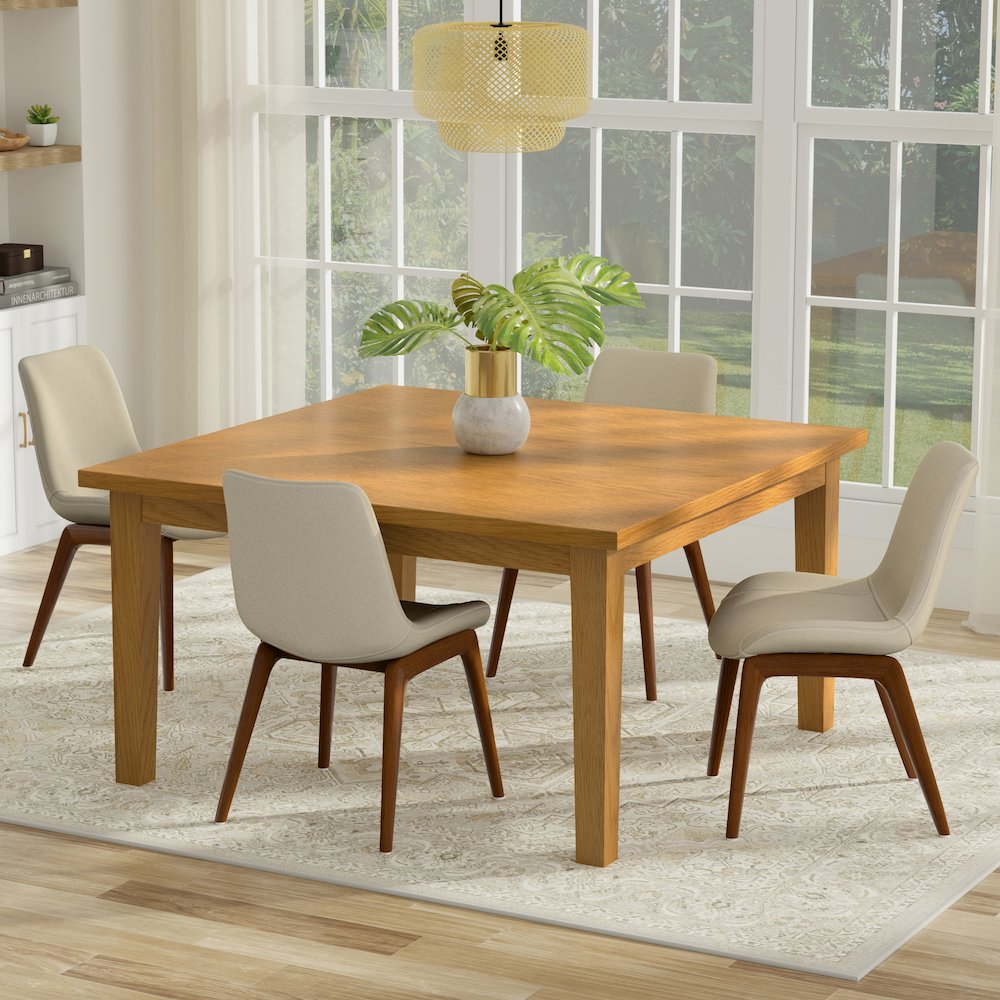 Eastwood Square Dining Table In Oak. Picture 2
