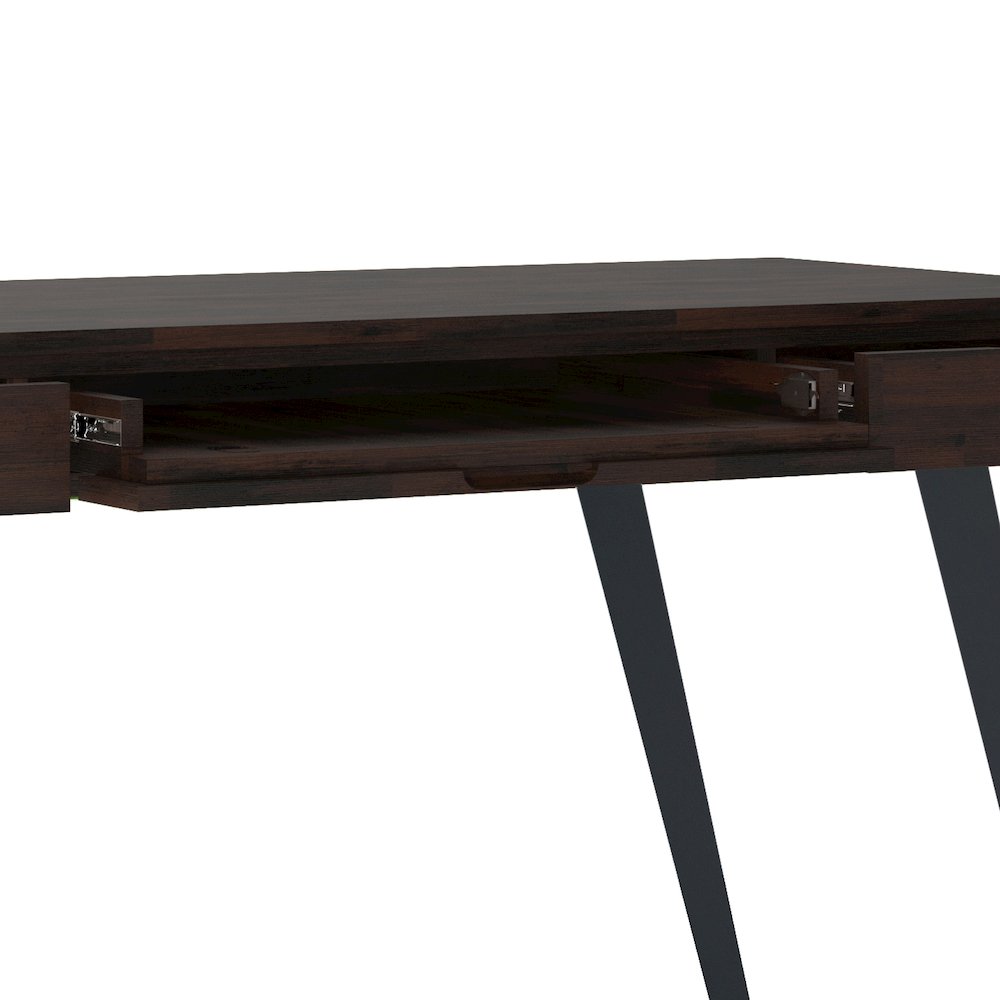 Lowry Solid Acacia Wood Desk In Distressed Hickory Brown. Picture 4